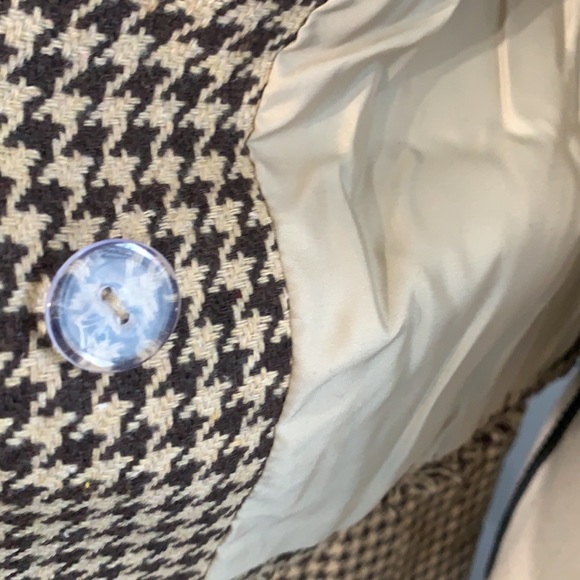 ❌DONATED❌Tan Brown Houndstooth Frayed Edging Lined Blazer - Picture 10 of 12